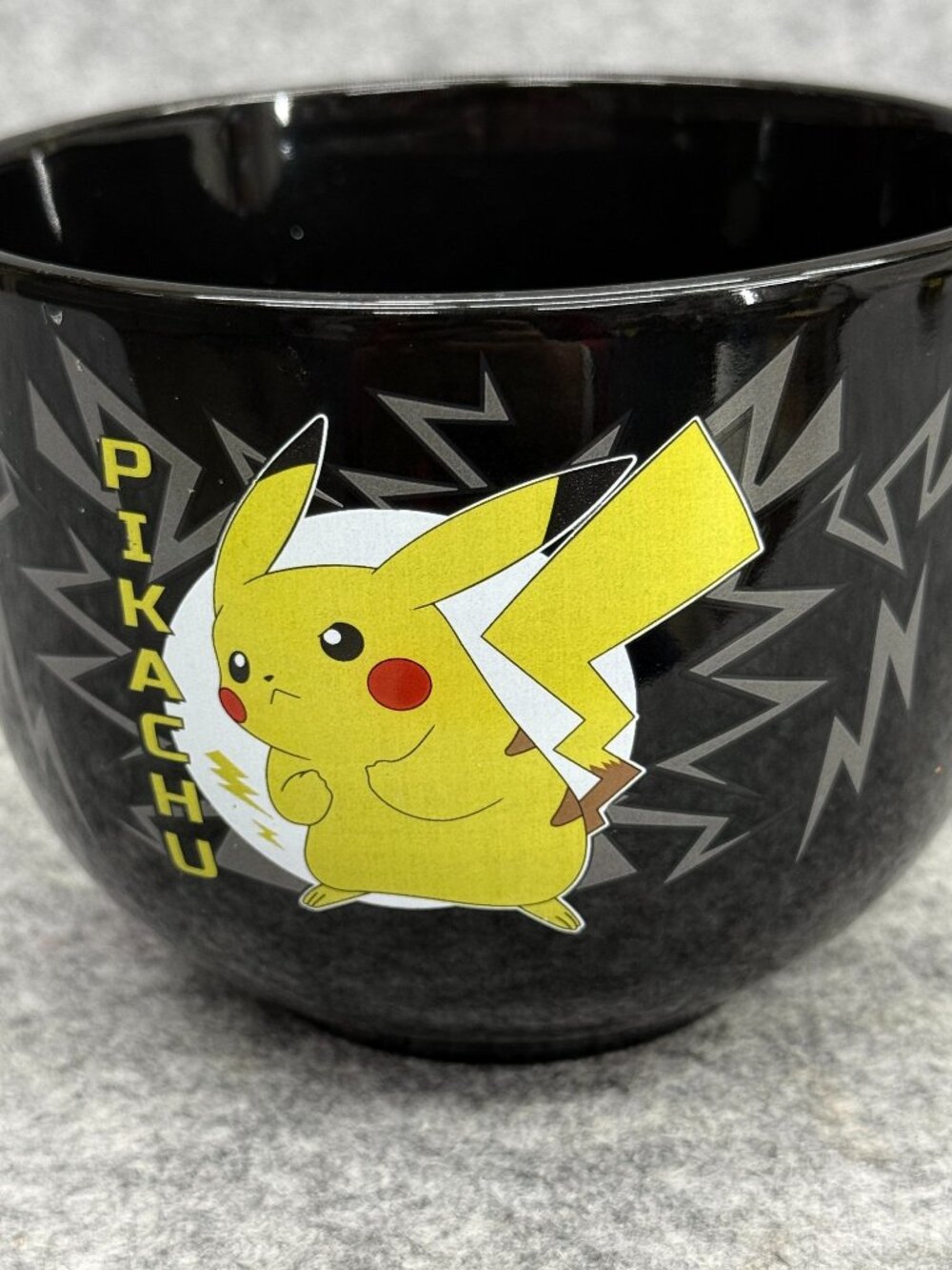 Pokemon Pikachu Black Ceramic Ramen Noodle Bowl 20 oz Silver Buffalo